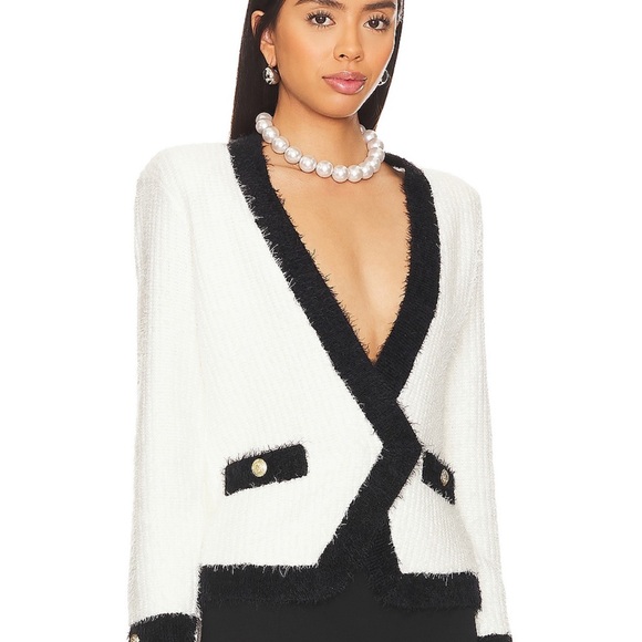 L’AGENCE GEORGIA CARDI BLAZER in WHITE and BLACK, size XS - Picture 3 of 4